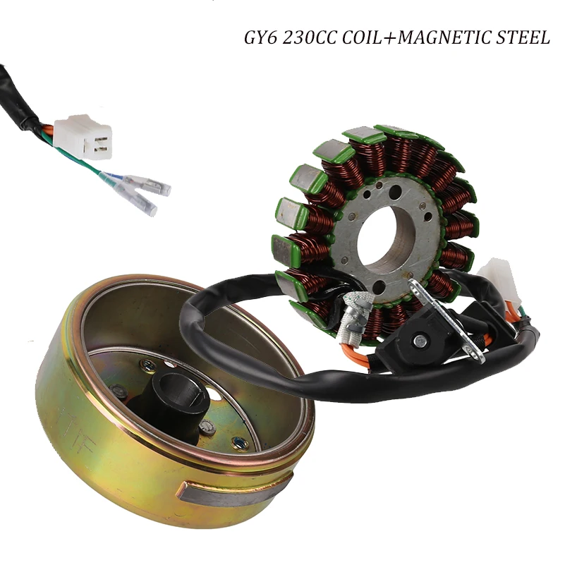 

In stockGoten 18 coil magnetic stator and magnetic steel for GY6 230cc light motorcycle Sunl Roketa Vespa