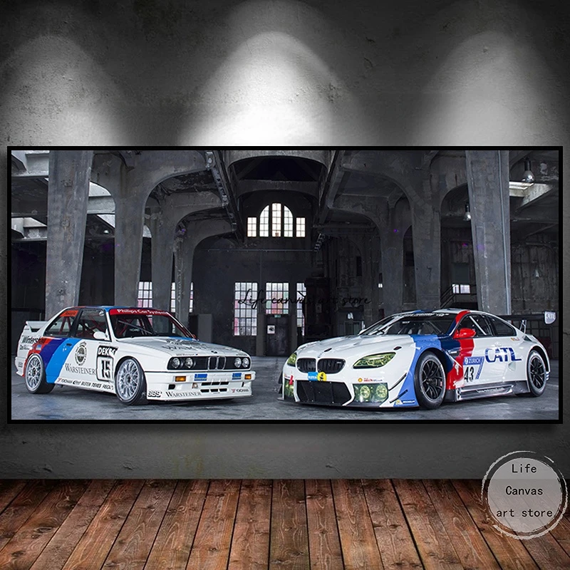 Sports Car Supercars B M W Tuning M6 E30 Racing Car Art Poster Canvas Painting Wall Prints Nordic Picture   for Room Home Decor