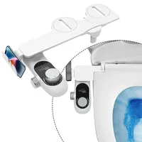 Bidet Toilet Seat Attachment Ultra-thin Non-electric Self-cleaning Dual Nozzles Frontal Rear Wash Cold Water Personal Hygiene