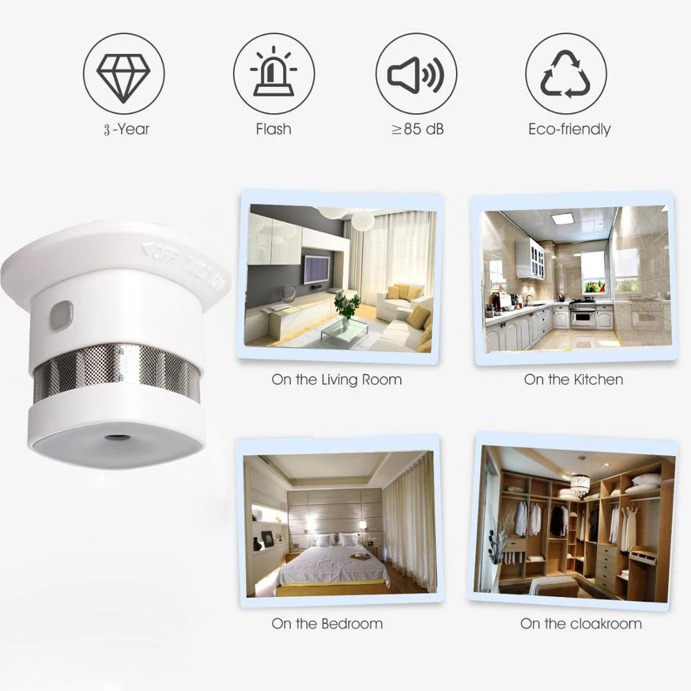 HEIMAN Smoke Detector Smart Home system 2.4GHz High sensitivity Safety Prevention Smoke Sensor