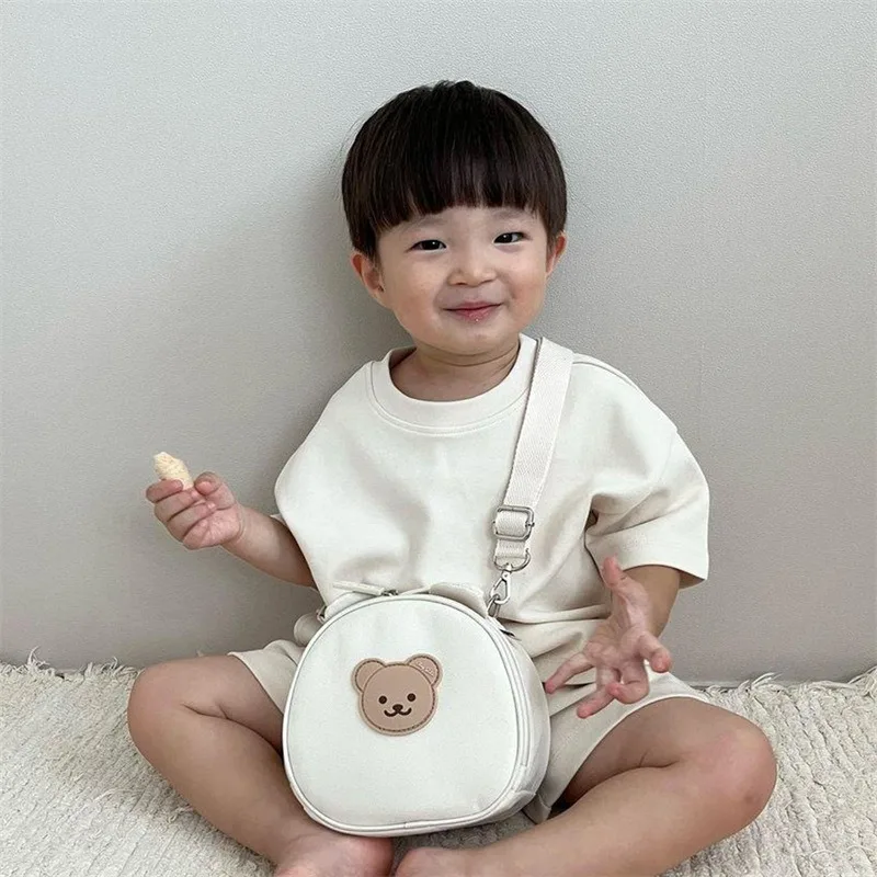 INS Children's Bear Insulation Diagonal Straddle Bag Baby stroller Portable Zero Wallet Outgoing Cute Princess Cartoon Backpack