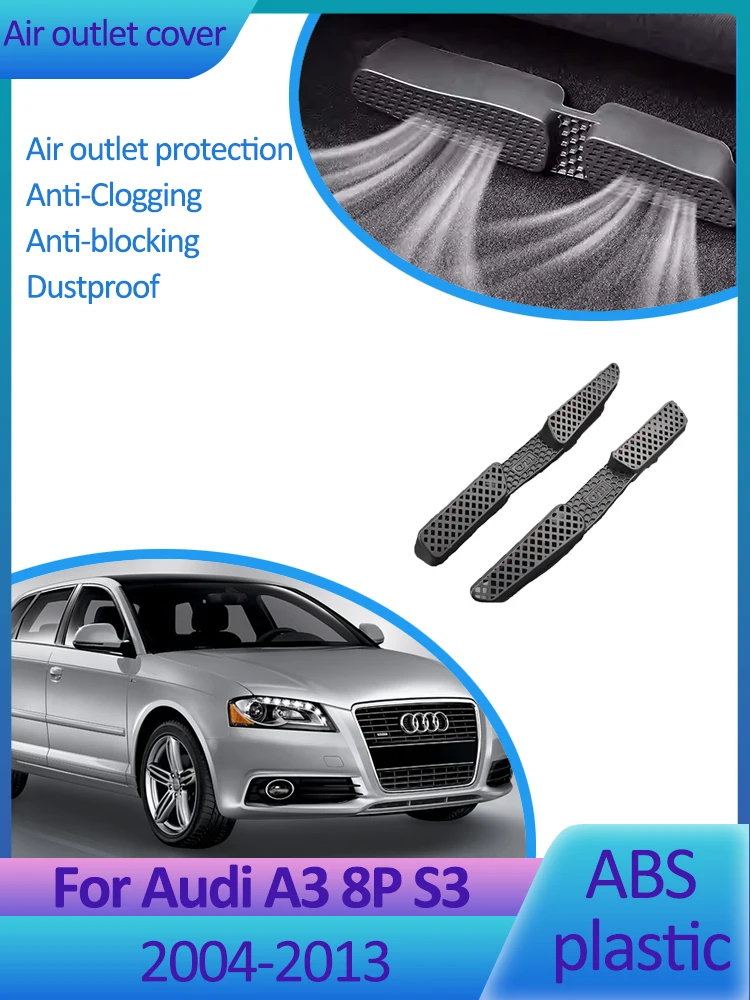 For Audi A3 8P S3 2004-2013 2008 2009 2010 Auto Air Outlet Cover Conditioner Vent Protection Under Seat Car Accessorie Dustproof