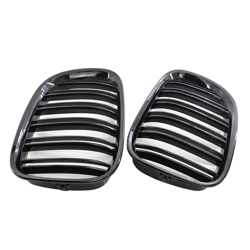 1Pair Front Grille Dual Slat For BMW 7 Series F02 F01 F03 F04 730LI 740LI 750LI 760LI 745LI 2009-2015 W/O Night Vision Camera