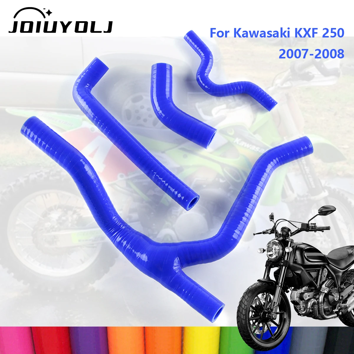 

For 2007-2008 KAWASAKI KX250F KX 250 F Silicone Radiator Coolant Hose 4Pcs
