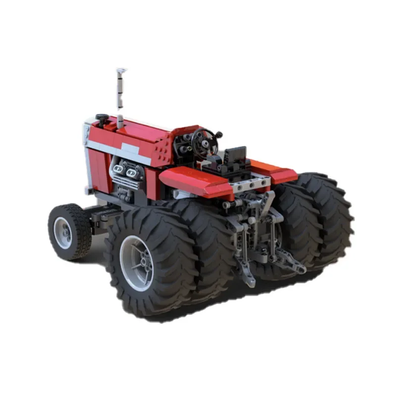 Modèle de bloc de construction de camion rouge cargo classique MOC-139649, 981 pièces, jouet cadeau pour garçons et enfants pour anniversaire et noël