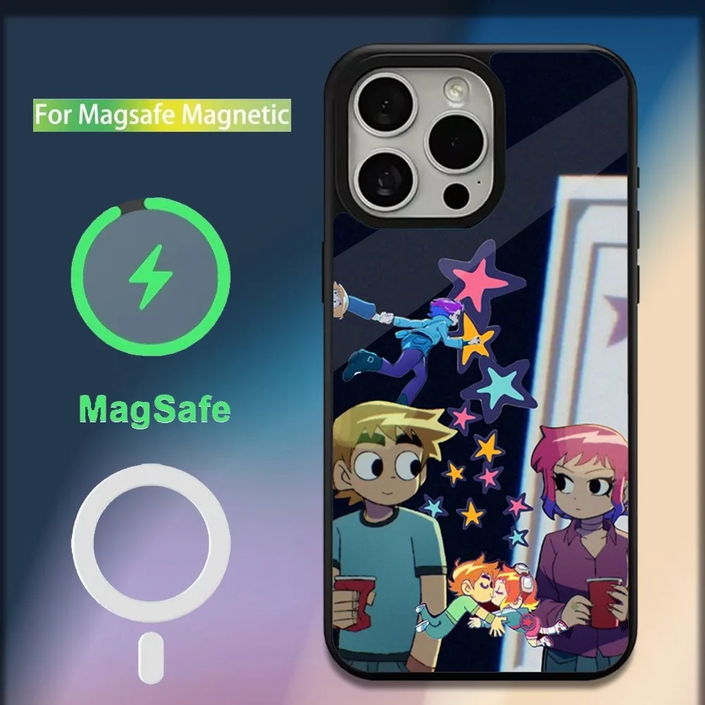 S-Scott Pilgrim Phone Case For iPhone 16,15,14,13,12,11,Plus,Pro,Max,Mini Magsafe Magnetic Wireless Charging