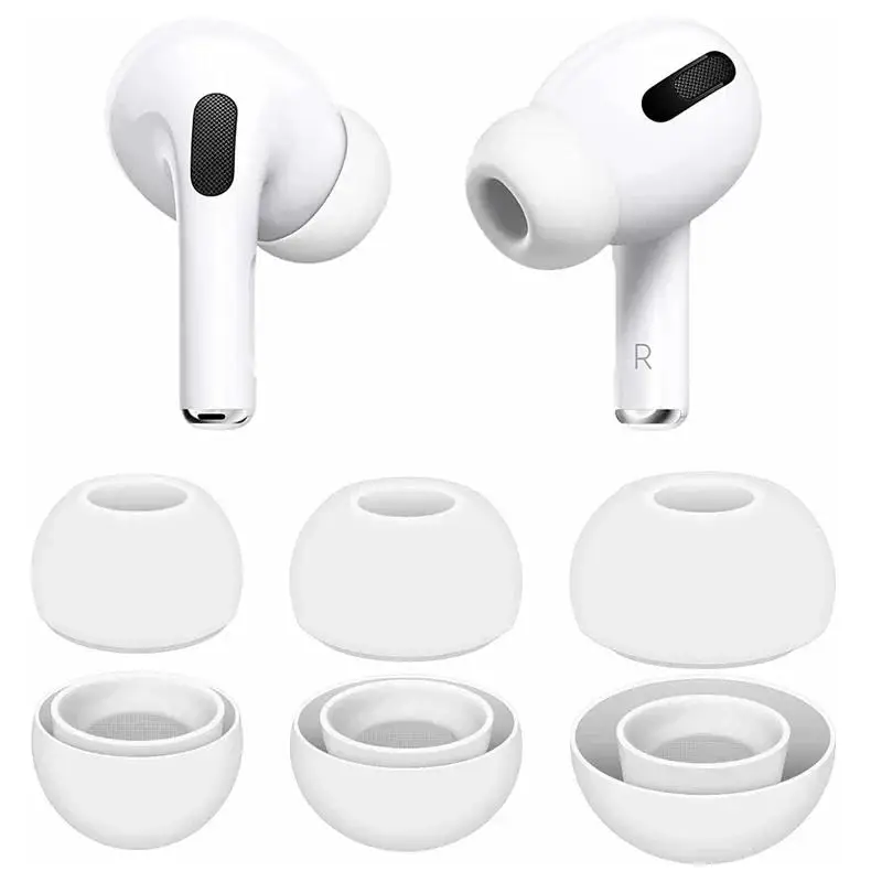4 Pairs Protective Earbud Tips Soft Silicon Ear Tip Cover Replacement Earbud Covers XS/S/M/L For Airpods Pro 1st 2nd Generation