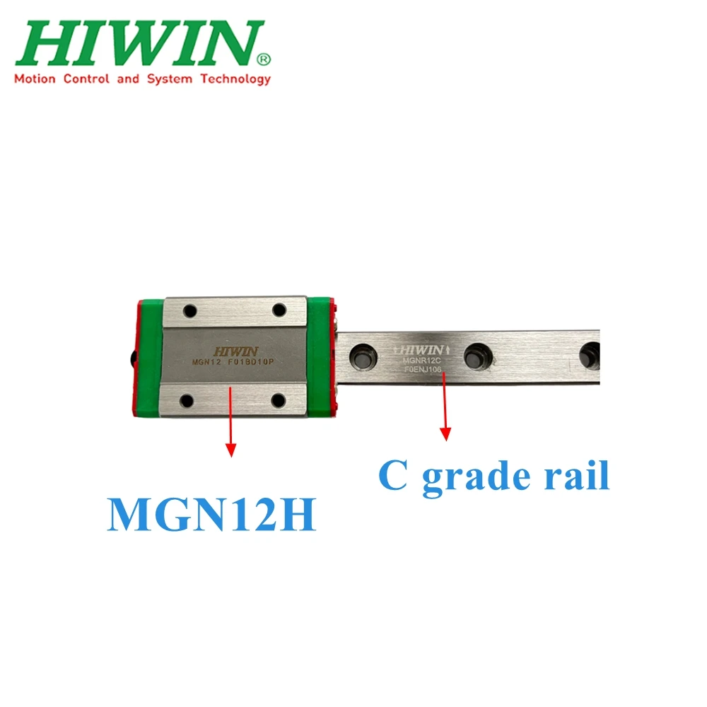 NEW HIWIN Original MGN12 Genuine Miniature 1PCS Linear Guide Rail L=60-580mm +1PCS MGN12H Slider Block for 3D Printer CNC Parts