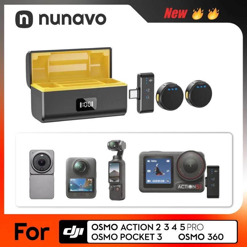 

wireless microphone mic for DJI OSMO 360/pocket3/osmo action6/5pro/4/3/2 camera mic audio no need mic adapter camera Accessory