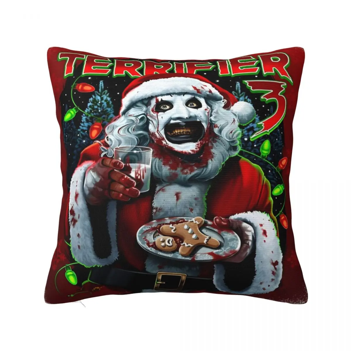 Terrifier 3 Art The Clown Horror Movie Pillowcases Cushion Cover Throw Pillow Cover Warm Home Decoration Zippered Multi Size