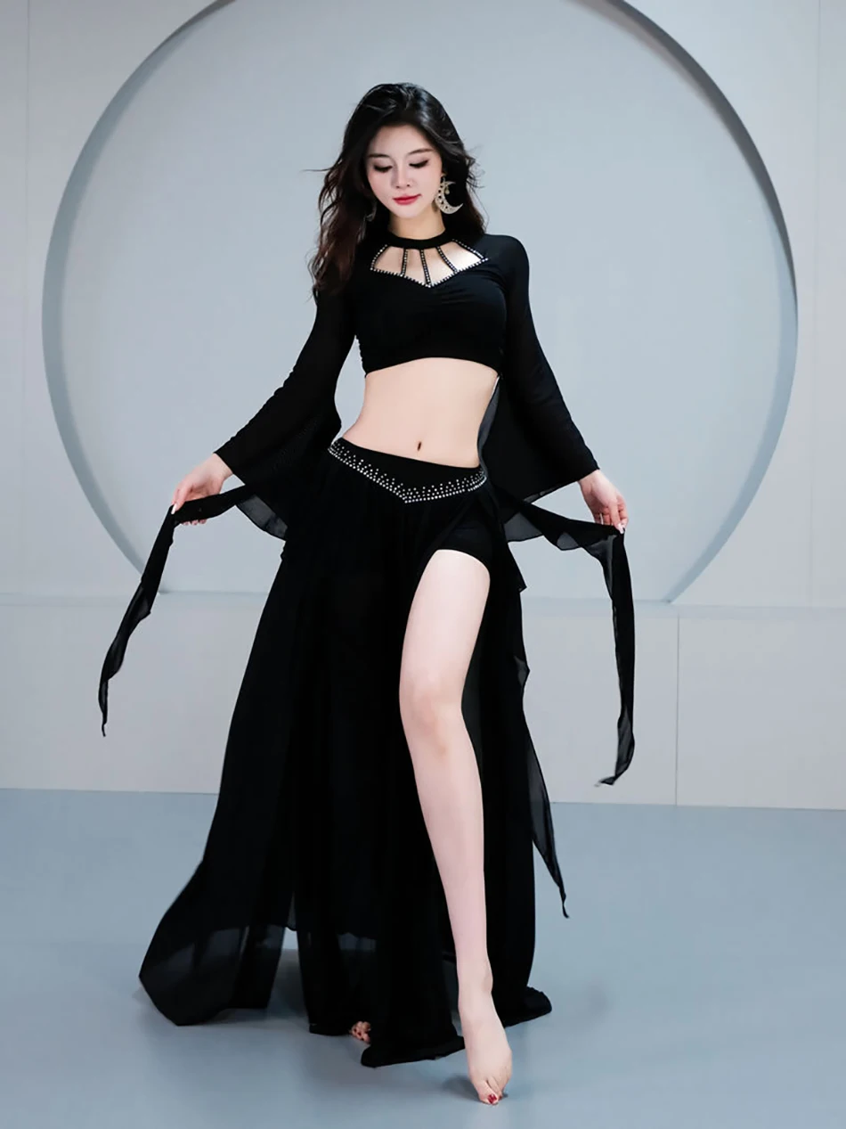 Costumi per spettacoli di danza del ventre Set per donne Top + gonna Abiti per spettacoli teatrali Abiti per pratica personale Abiti Abiti