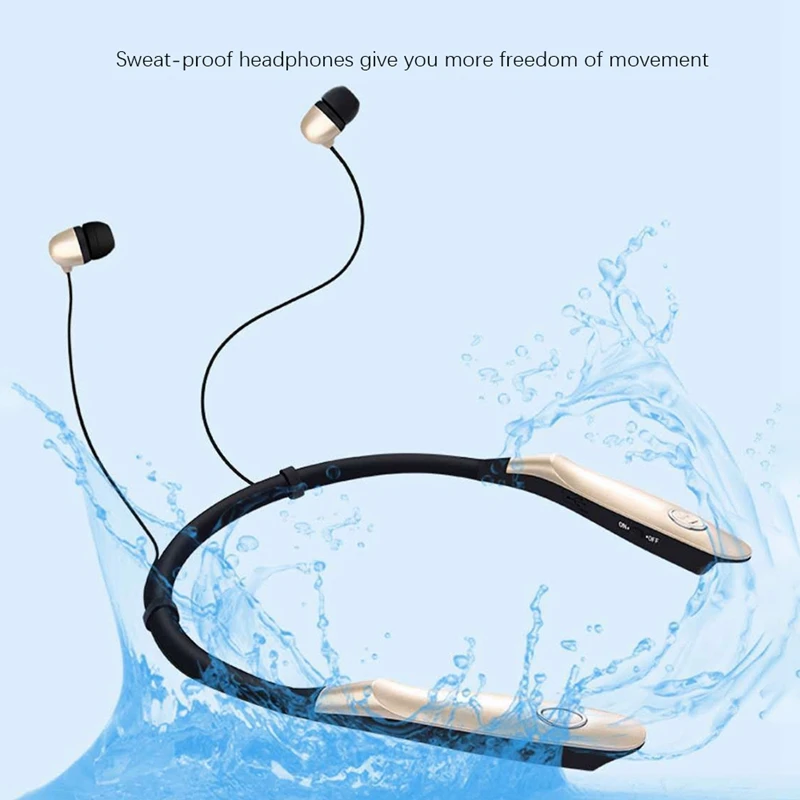 HBS900S Wireless Bluetooth Headphones Neckband 15 Hrs V4.2 For Outdoors Running Sport Noise Cancelling Earbuds