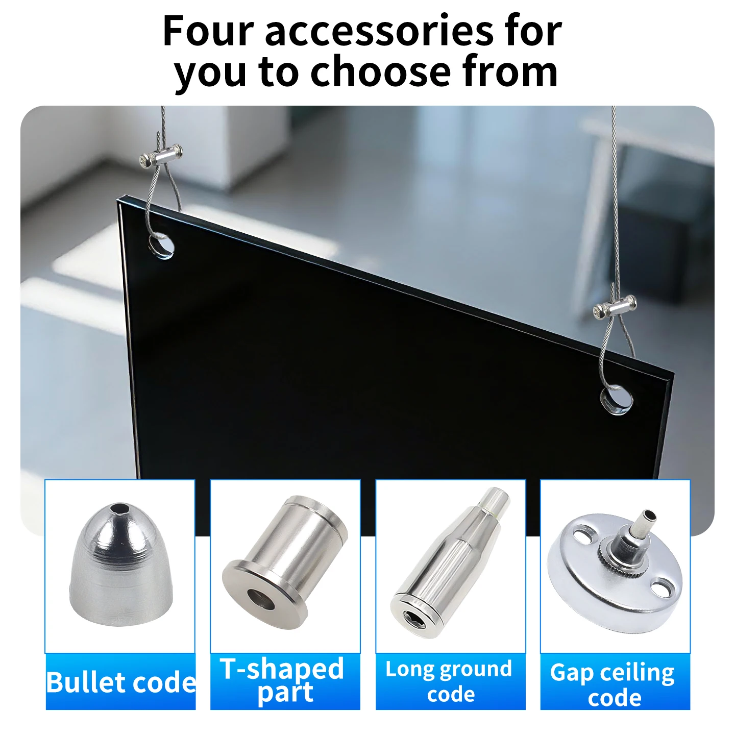 Picture 4: Steel Cable Suspension Kit, Ceiling Suspension System, 1.5mm Stainless Steel Wire Rope for Hanging Billboards/Pictures