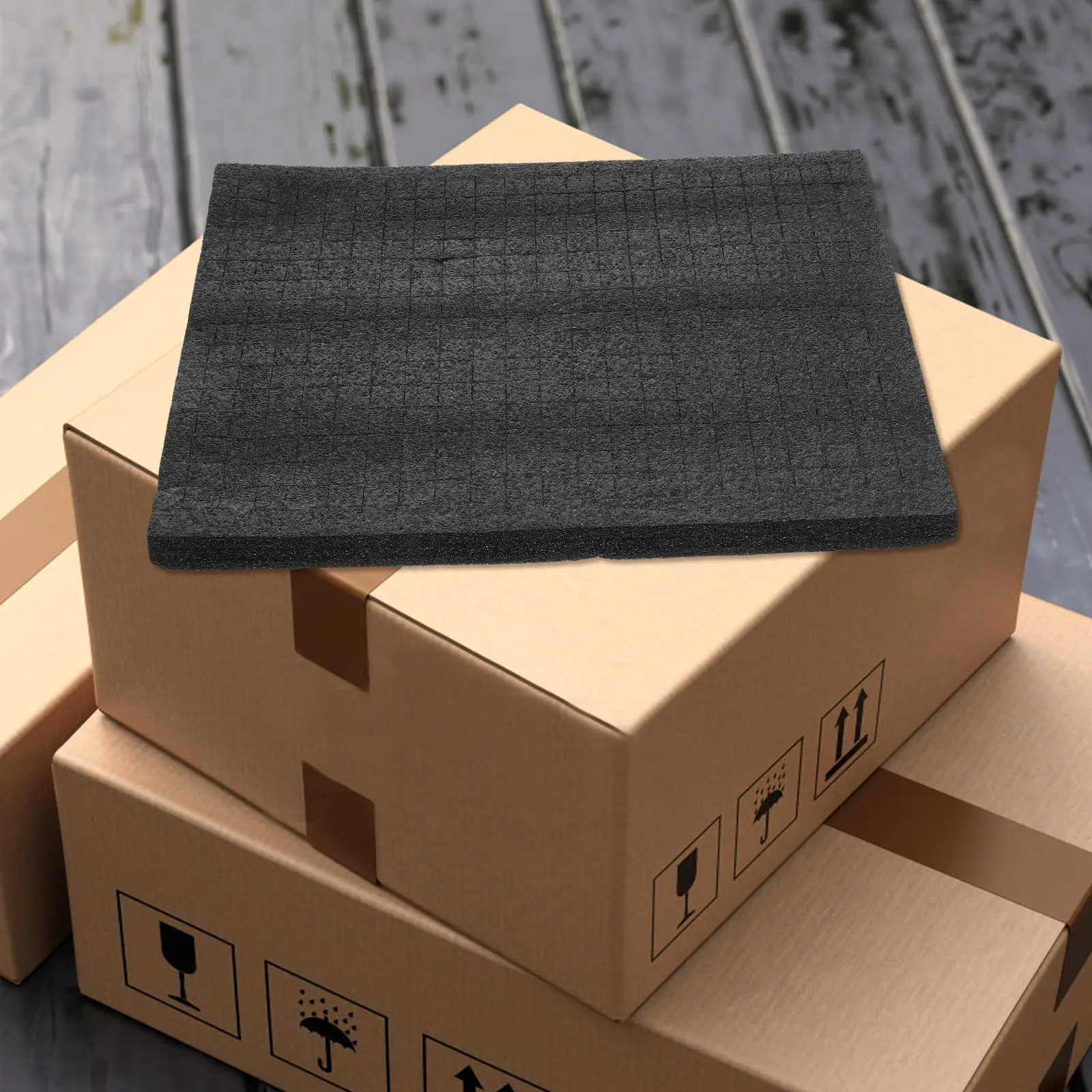 

Black Foam Storage Box 33x25x2cm Pearl Cotton Sponge Cushioning Protective Insert Packing Cushion Shipping Organizer