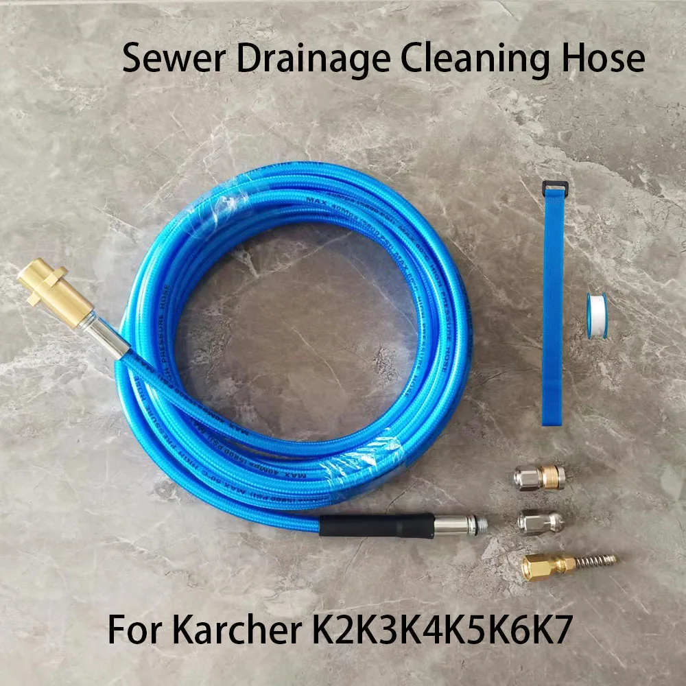 

0.5~40M Sewage Pipe Unblocker Sinks Washing Nozzle Hose Cord Sewer Cleaning Hose For Karcher High-Pressure Car Wash Machine Hose