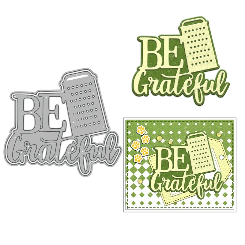 Be Grateful Cutting Dies Thanksgiving Day DIY Scrapbooking Supplies Metal Dies Knife Mold For Card Making Album Decor