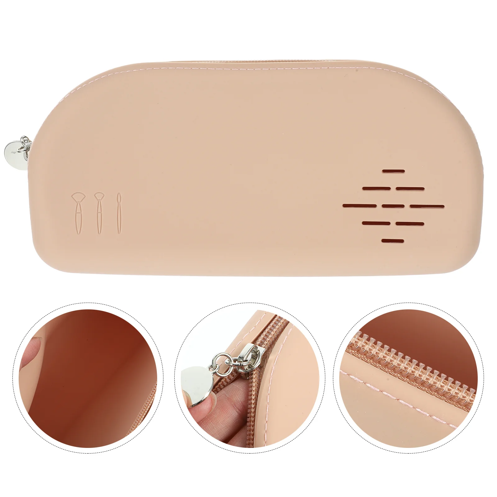 

Travel Makeup Brush Bag Silicone Organizer Compact Portable Makeup Brush Holder Lightweight Storage Case