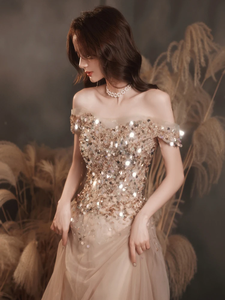 

Ele Evening Gown Women's New 2025 High-End Feel Par Luxury Small ence High-End Host Adult Performance Dr