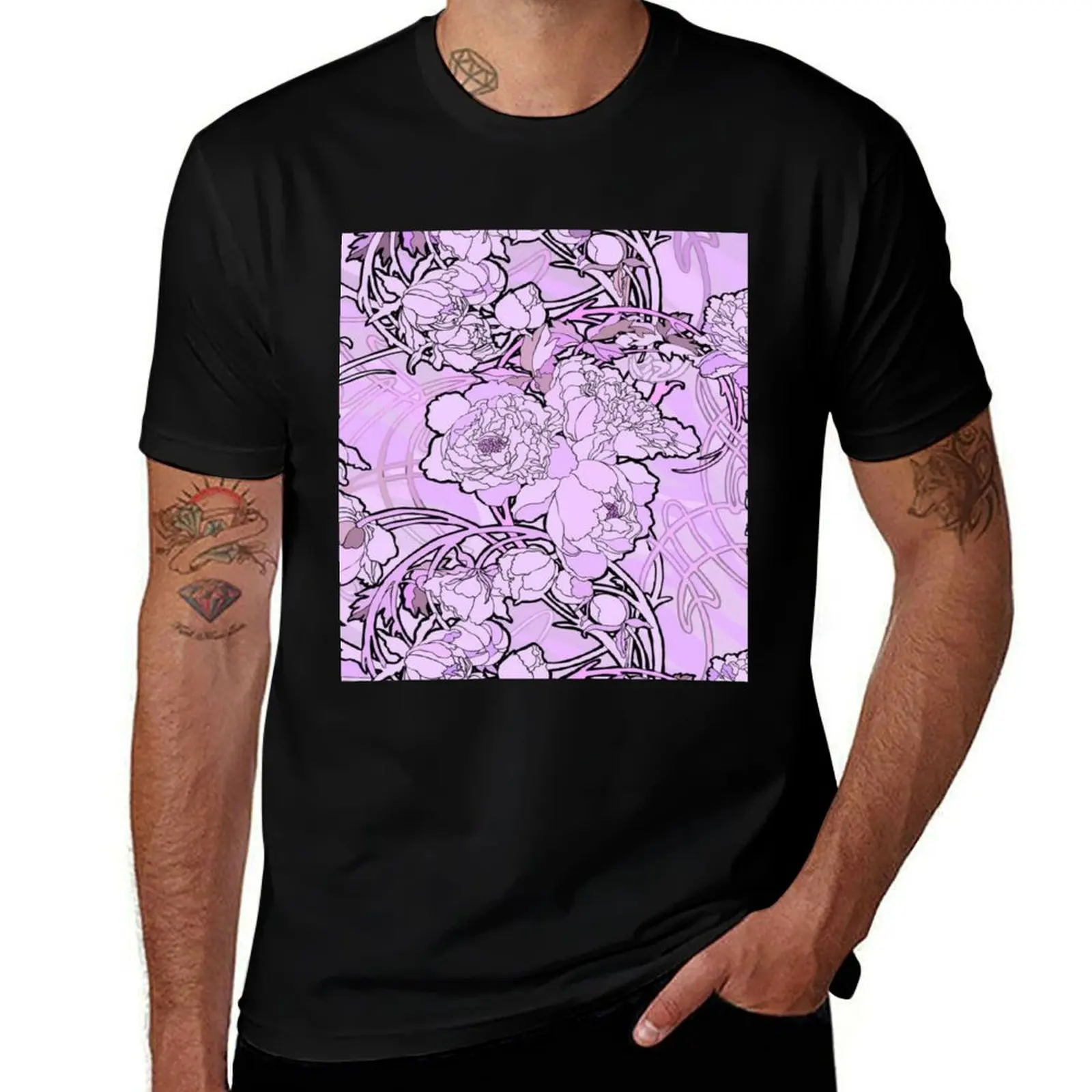Alphonse Mucha - Flowers, (1860-1939),No,06. T-Shirt t shirts with prints T-Shirt
