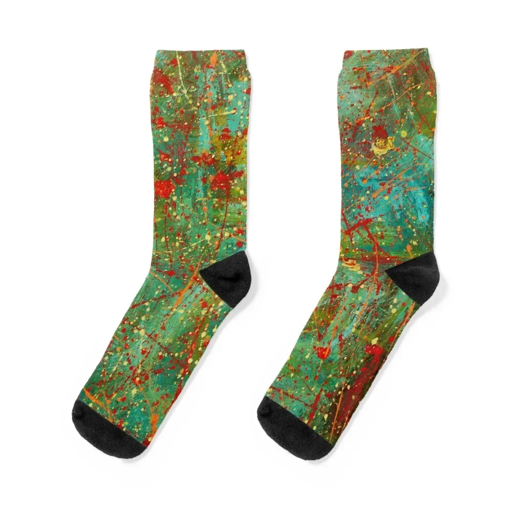 

Jackson pollock Socks christmas stocking luxury Socks Men Women's