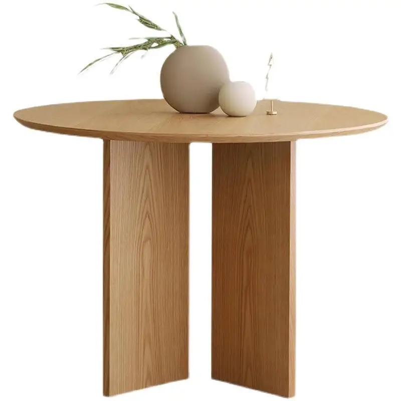 โต๊ะไม้จริง โต๊ะเจรจาธุรกิจ โต๊ะไม้สไตล์วบิซาดิ โต๊ะไม้แอชทรงกลม โต๊ะรับประทานอาหารสำหรับบ้าน โต๊ะรับประทานอาหารสำหรับอพาร์ทเมนต์ขนาดเล็ก