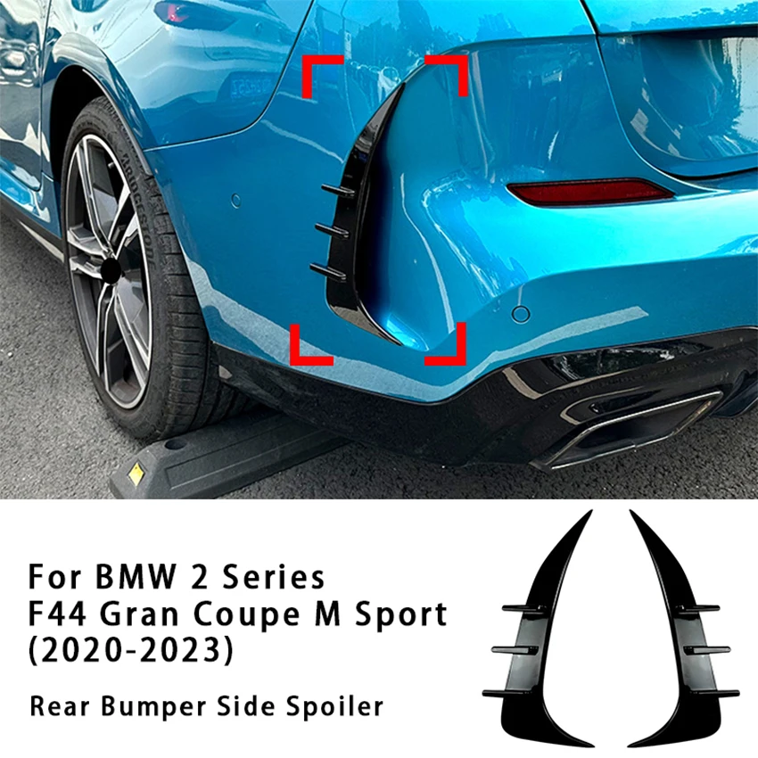 2PC Car Rear Bumper Side Spoiler Air Vent Canard Splitter Wind Knife Body Kits For BMW 2 Series F44 Gran Coupe M Sport 2020-2023