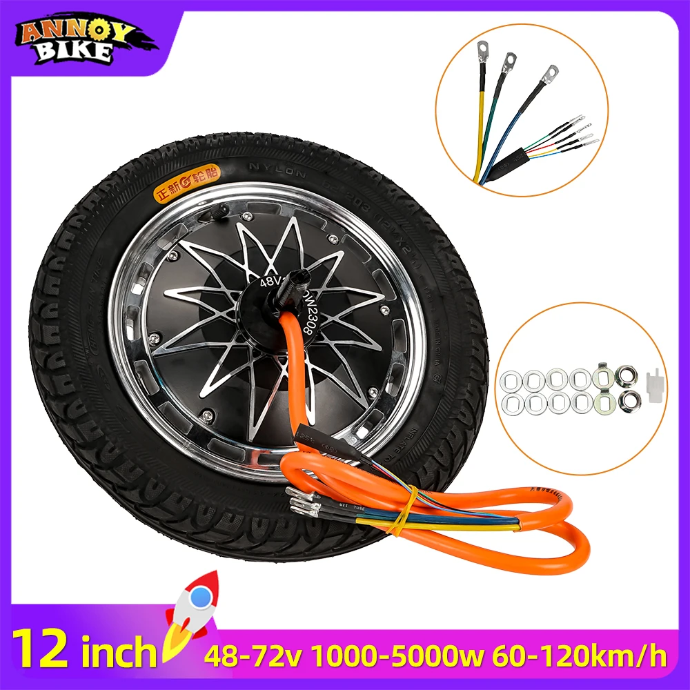 12 inch 48v60v72v 1500w2000w3500w5000w Hub Motor Scooter Split Wheel Electric Vehicle Scooter Driving Motor 60N.m 60-120KM/H