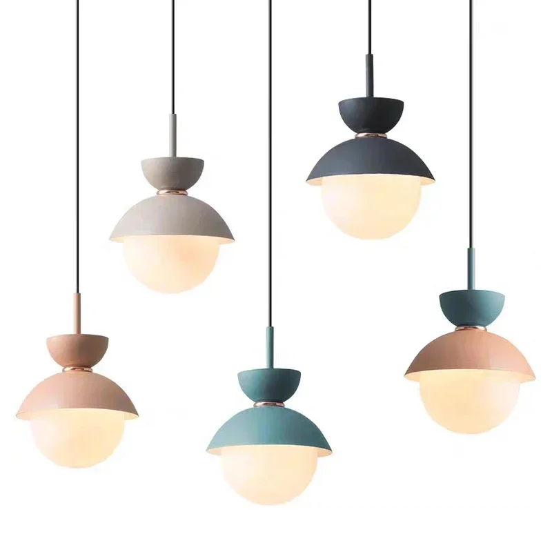 

Nordic Modern Glass Pendant Light for Living Room Kitchen Lamp Lighting Fixture Suspension Luminaire Home Loft Bed Macaron Decor