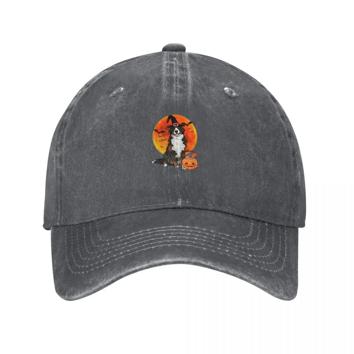 

Dog Halloween Bernese Mountain Dog Jack O Lantern Pumpkin Baseball Cap Military Cap Man tea Hat Golf Cap Women's Beach Men's