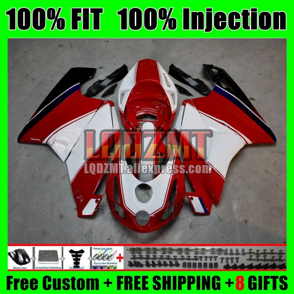 Injection Body For DUCATI 749S 999S 749 999 S R Bodywork 124No.7 749-999 White red 03 04 749R 999R 2003 2004 OEM Fairing Kit