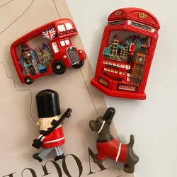 England Magnetic Stickers London Royal Guard London Red Bus UK Resin Dog Fridge Magnets Sticker Travel Souvenir Gift Home Decor