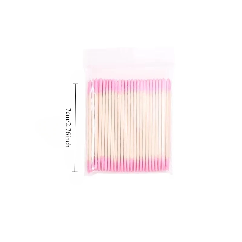 500-100 PC เล็บไม้ผ้าฝ้าย Swab ทําความสะอาด Sticks Bud เคล็ดลับแต่งหน้าขนตาเล็บรายละเอียด Corrector เล็บ Remover เครื่องมือศิลปะ