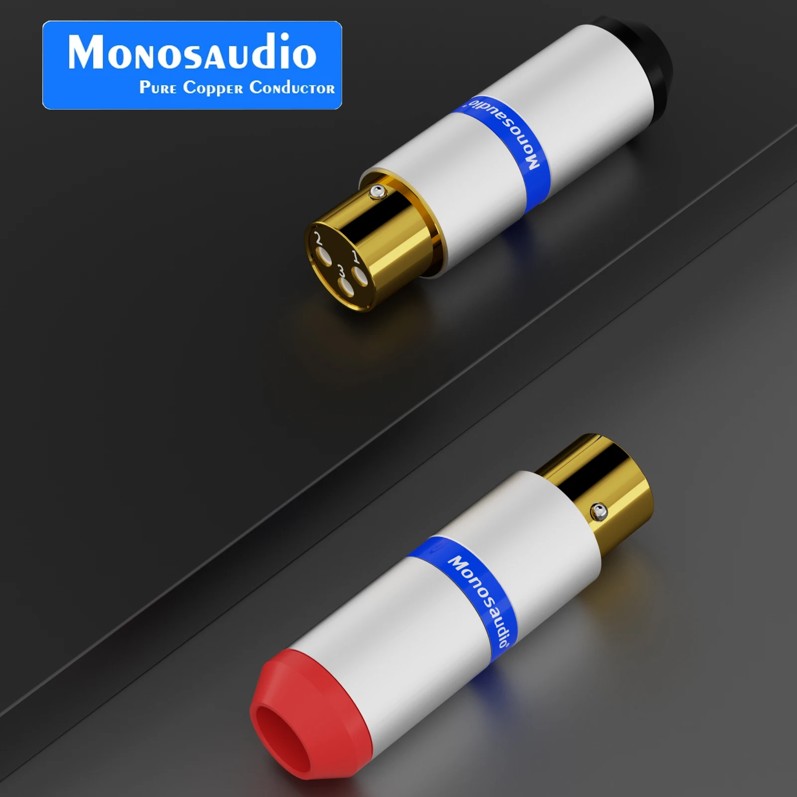 Monosaudio XMF706G/R Pure Copper Gold/Rhodium Plated XLR Male/Female Plug High-end Hifi Audio MIC Cable Balance Connector XLR