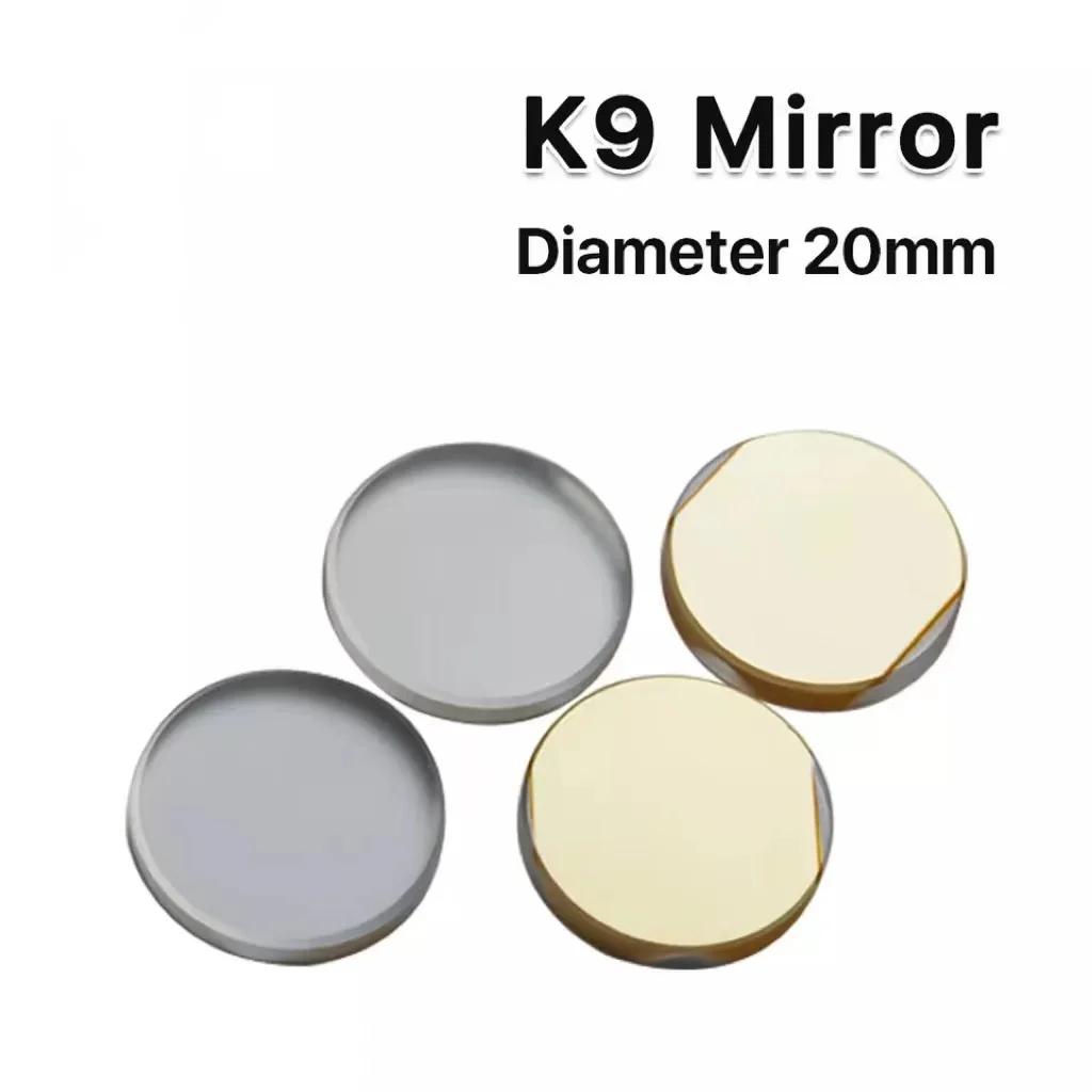 Miroir à réflexion laser CO2 K9, diamètre 20mm, matériau en verre avec revêtement doré pour graveur laser, Machine de découpe