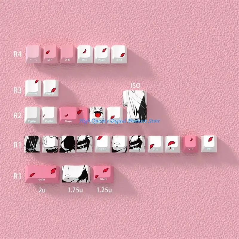 

U2JE Side Print Backlit Keycaps 136 Kkey Cartoon Girl Keycap Set для Mechancal Keyboard