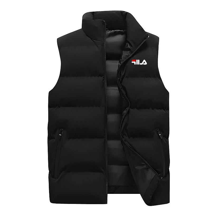 

Spring Autumn New Men highquality Fashionable Large size waistcoat Warmth Tank Top Sleeveless Stand up Collar Vest Cotton Jacket