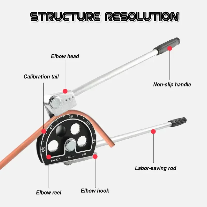 3/4'' 19mm O.D Tubing Manual Pipe Bender for Copper Tube/Aluminum Tube/Thin Iron Tube/ Thin Stainless Steel Tube