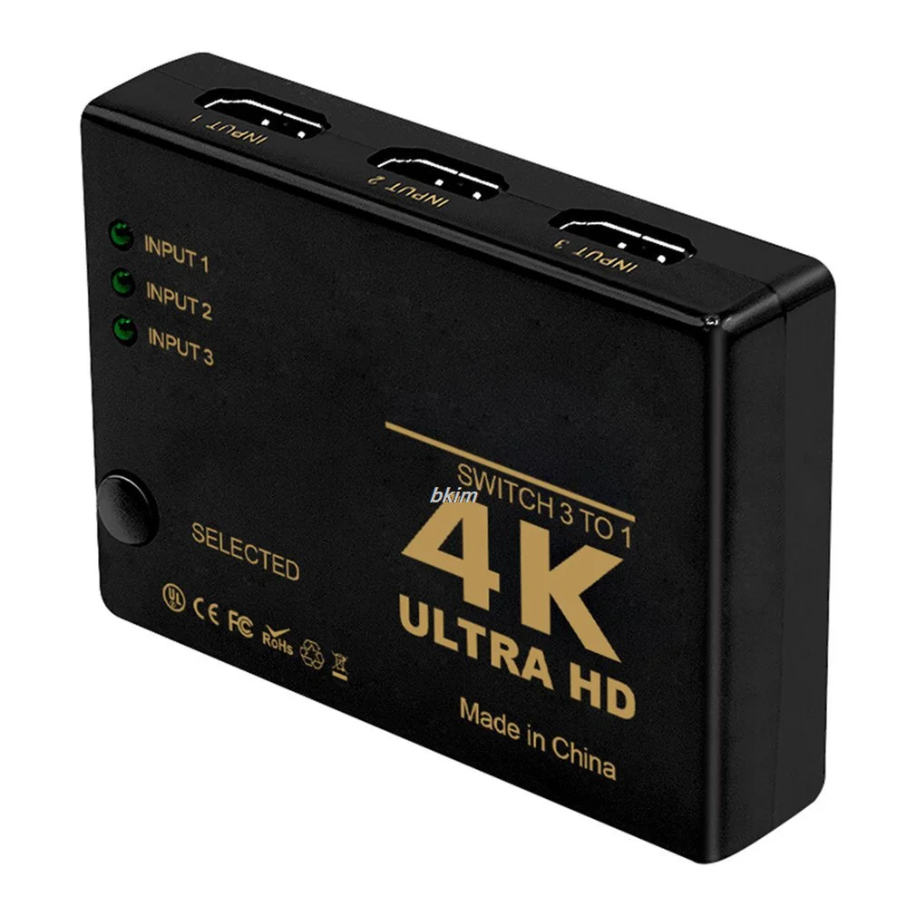 3 in 1 Out HDMI-compatible Switch 4K Switcher HD Video Cable Splitter Hub Adapter Converter for PS4/3 TV Box HDTV Dropshipping