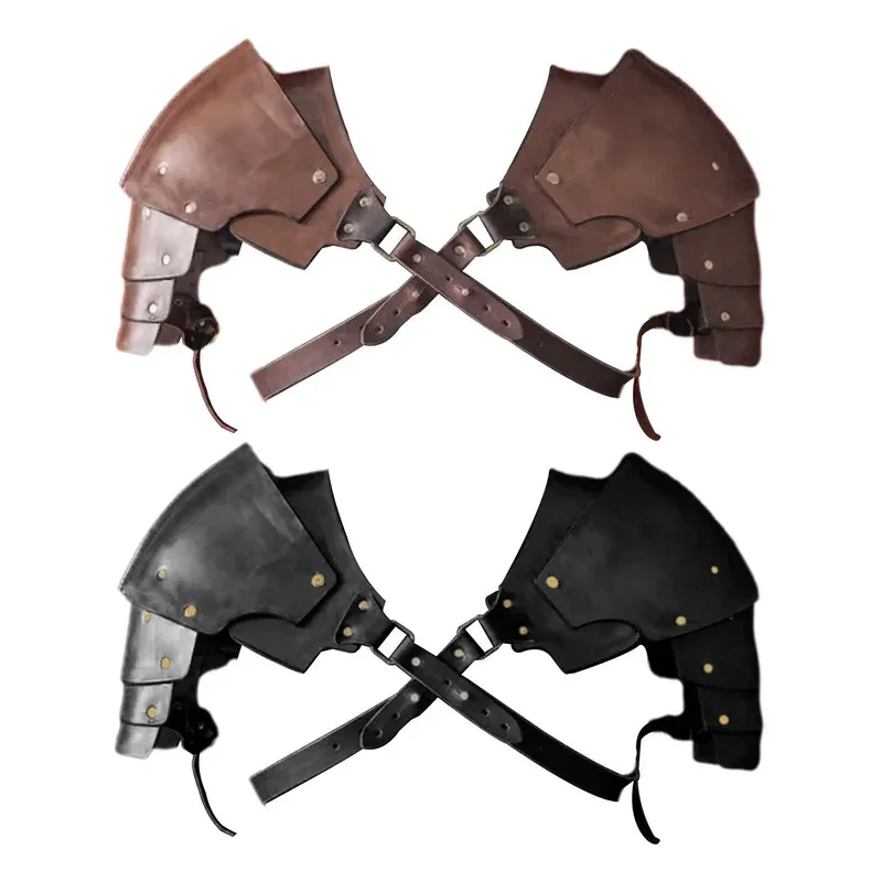 

Cosplay Medieval Costumes Props Faux Leather Shoulder Cover Cape Pauldron Knight Adjustable Buckle Steampunk Halloween Dress Up