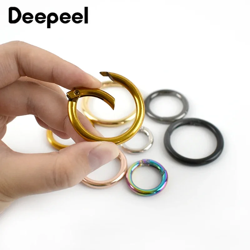 5Pcs Deepeel 10-50mm Metal Spring Gate O Ring Openable Keyring Bag Belt Strap Chain Buckle Snap Clasp Clip Trigger Leather Craft