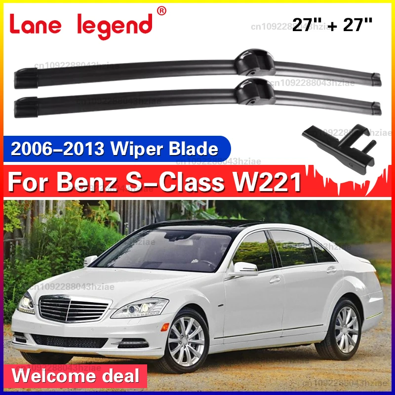 Für Mercedes Benz S-Klasse W221 2006 - 2013 Wischer LHD Frontwischerblätter 27 "+ 27" Windschutzscheibe Windschutzscheibe Saubere Fensterbürste