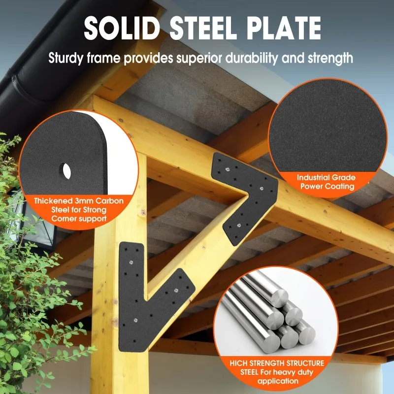 Soporte de metal pulido de alta resistencia, estructura robusta para reparar casas de madera, muebles, pabellones y estructuras de armazón, 1 unidad