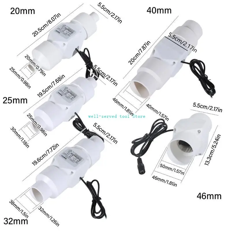 G88A 12V Exhaust Fan Home Inline Pipe Duct Fan Bathroom Extractor Ventilation Kitchen Toilet Wall Air Ventilator Fan