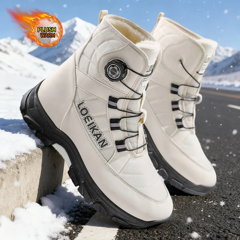 Winter Snow Boots for Women Men - Waterproof Anti-Slip Sole, Fleece Lined Warm Shoes for Cold Weather