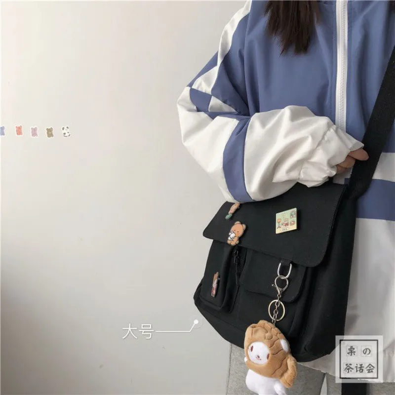 Japanese Harajuku Cute Retro Girl Messenger Shoulder Bag Canvas Student School Female