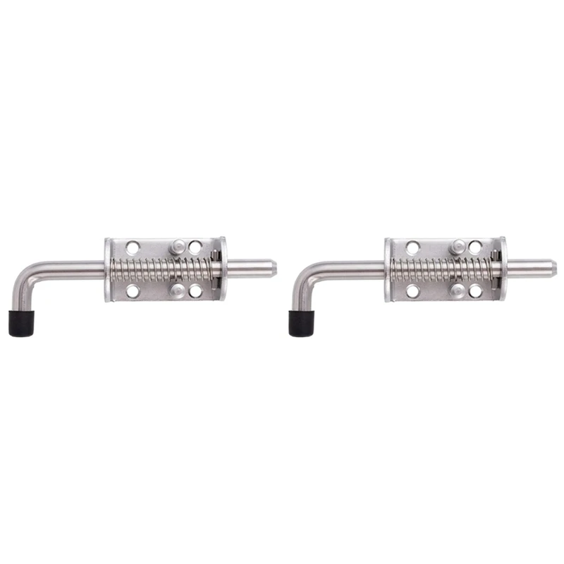 2Pcs 304 Stainless Steel 6.5Inch Spring Pin Latch Lock Assembly For Doors Cabinets And Utility Trailer Gate - Heavy Duty