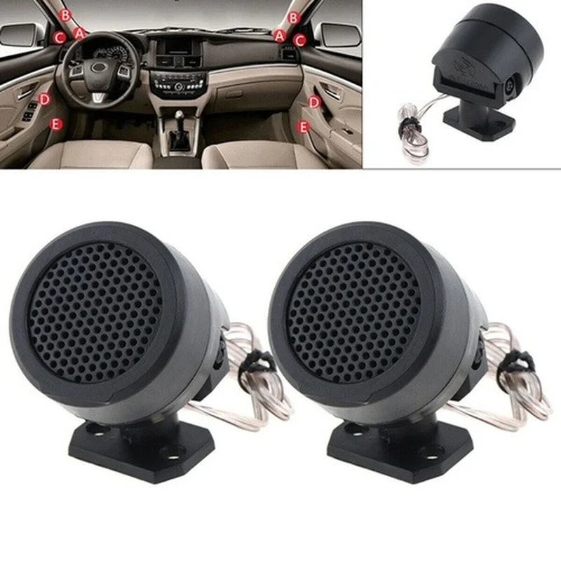 1 Pair Tweeter Speakers 500W Mini Dome Loudspeakers 12V High Efficiency Stereo Speaker for Car Audio System Accessories