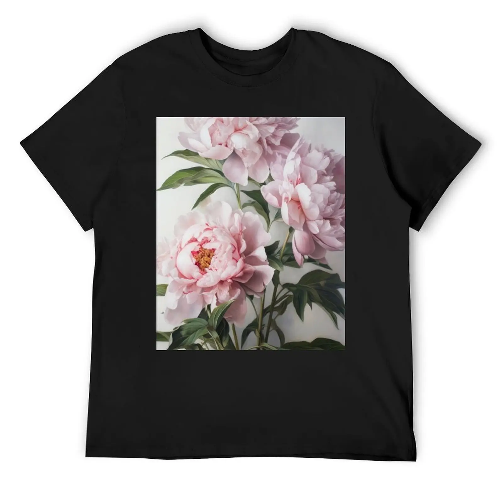 Pink Peonies T-Shirt graphics blue archive shirts men