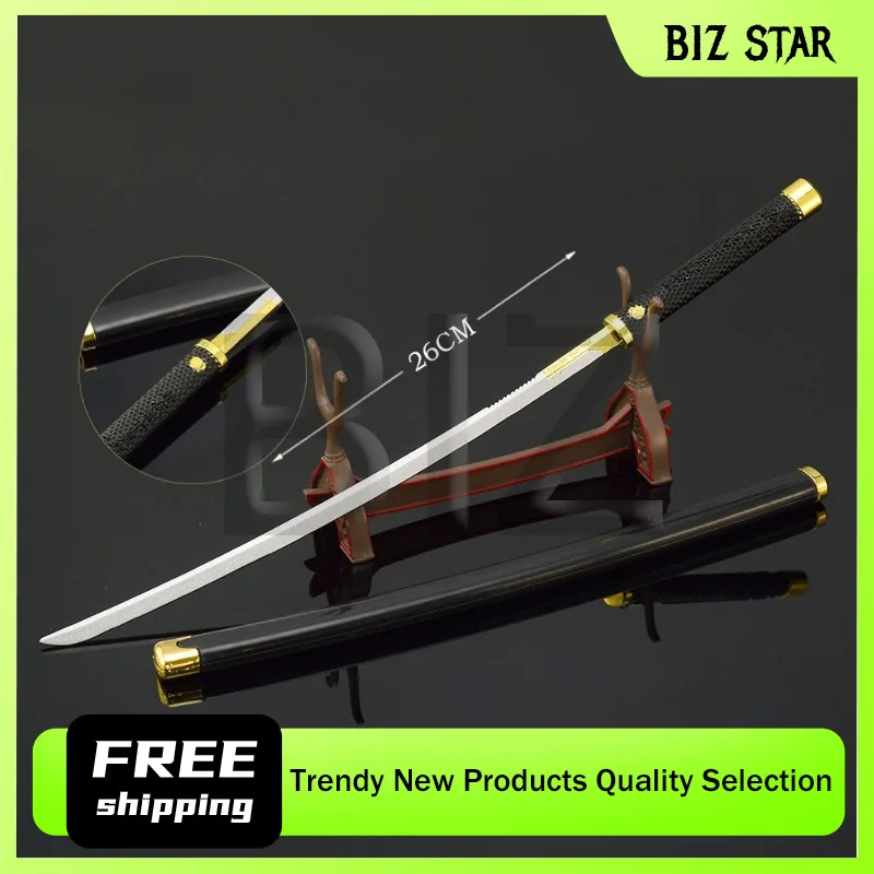 26 ซม./10.24in Cyber เกมอุปกรณ์ต่อพ่วงอาวุธรุ่นเสือขาวพร้อม Scabbard ของเล่นดาบตกแต่ง SAMURAI Katana เด็กของขวัญ