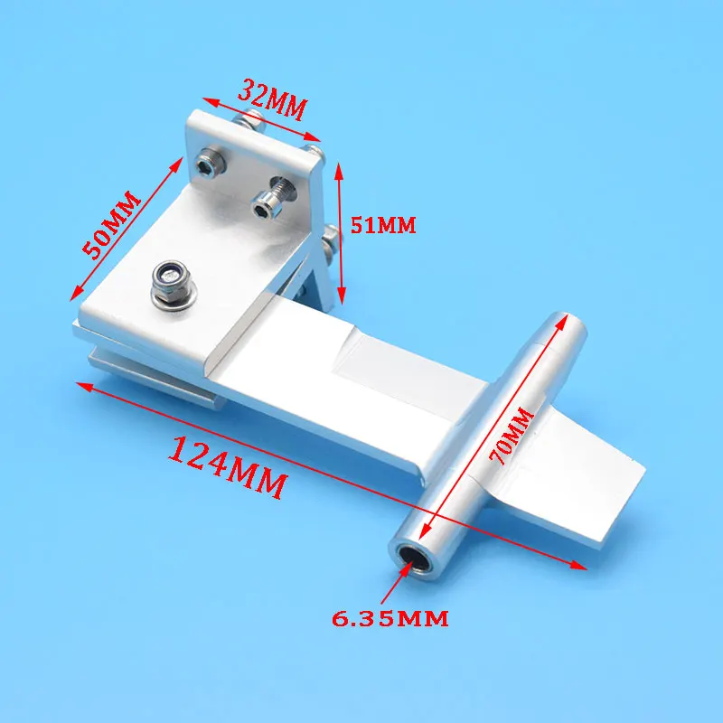 High Quality RC Boat Aluminum 6.35mm Shaft Bracket Strut Height 124mm  For  6.35mm Flexible shaft Methanol gasoline Boat